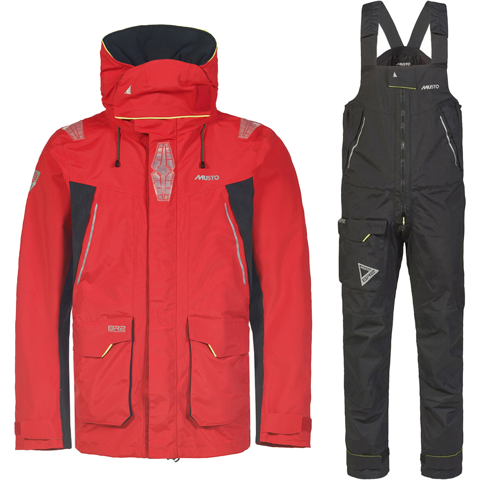 2026 Musto Hommes BR2 Offshore Jacket & Salopette Sailing Suit - Red / Black